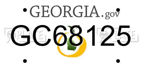 GC68125 Georgia License Plate