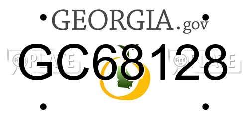 GC68128 Georgia License Plate