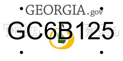 GC6B125 Georgia License Plate
