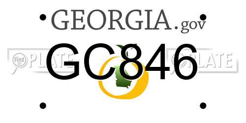 GC846 Georgia License Plate
