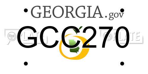 GCC270 Georgia License Plate