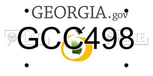 GCC498 Georgia License Plate
