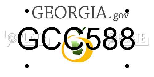 GCC588 Georgia License Plate