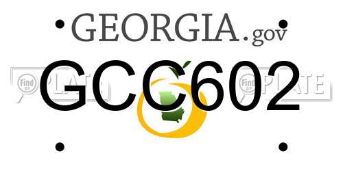 GCC602 Georgia License Plate