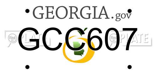 GCC607 Georgia License Plate
