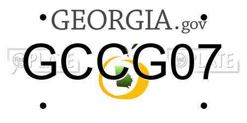 GCCG07 Georgia License Plate