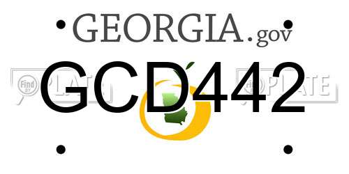 GCD442 Georgia License Plate