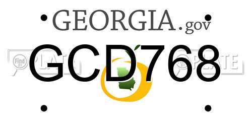 GCD768 Georgia License Plate