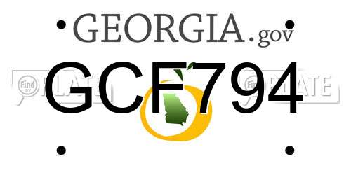 GCF794 Georgia License Plate