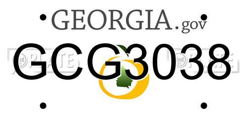 GCG3038 Georgia License Plate