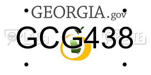 GCG438 Georgia License Plate
