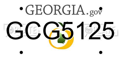 GCG5125 Georgia License Plate
