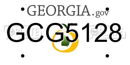 GCG5128 Georgia License Plate