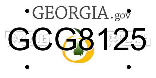 GCG8125 Georgia License Plate