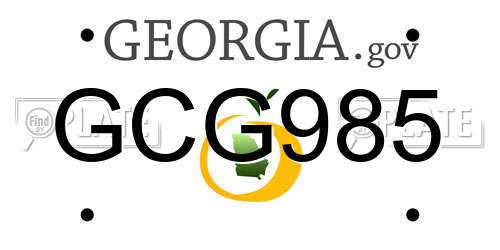 GCG985 Georgia License Plate