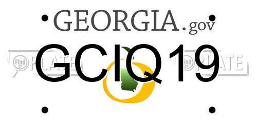 GCIQ19 Georgia License Plate