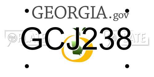 GCJ238 Georgia License Plate