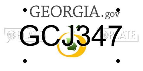 GCJ347 Georgia License Plate
