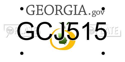 GCJ515 Georgia License Plate