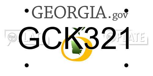 GCK321 Georgia License Plate