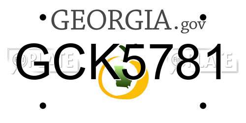 GCK5781 Georgia License Plate