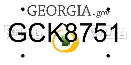 GCK8751 Georgia License Plate