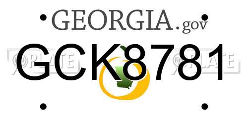 GCK8781 Georgia License Plate