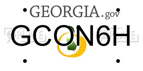 GCON6H Georgia License Plate