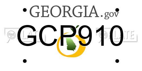 GCP910 Georgia License Plate