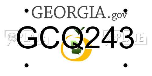 GCQ243 Georgia License Plate