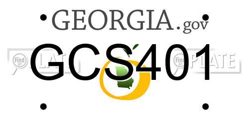 GCS401 Georgia License Plate