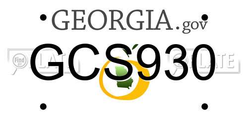 GCS930 Georgia License Plate