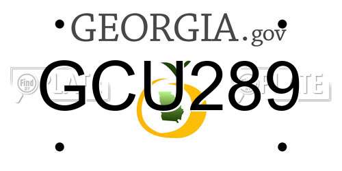 GCU289 Georgia License Plate