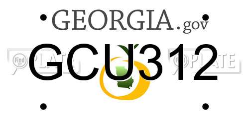 GCU312 Georgia License Plate