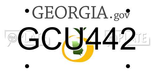 GCU442 Georgia License Plate