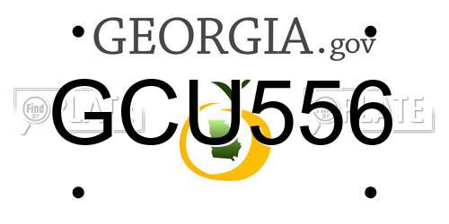 GCU556 Georgia License Plate