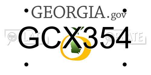 GCX354 Georgia License Plate