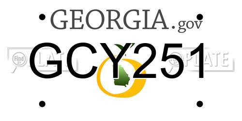 GCY251 Georgia License Plate