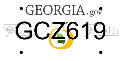 GCZ619 Georgia License Plate