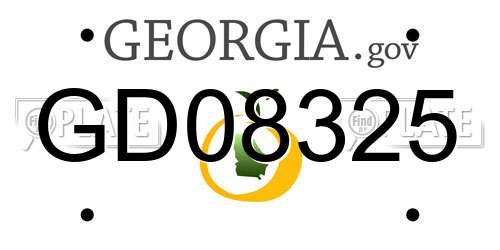 GD08325 Georgia License Plate