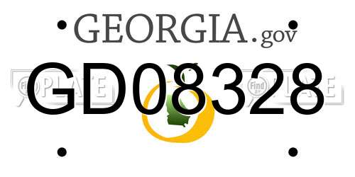 GD08328 Georgia License Plate