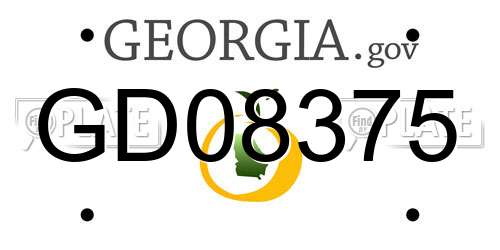GD08375 Georgia License Plate