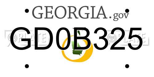 GD0B325 Georgia License Plate