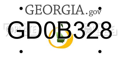 GD0B328 Georgia License Plate