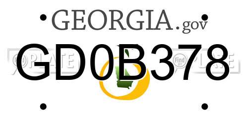 GD0B378 Georgia License Plate