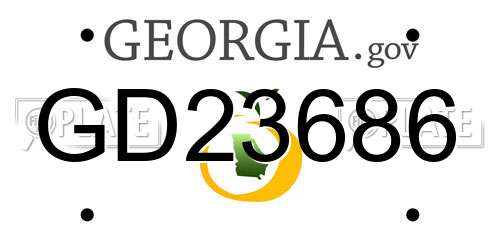GD23686 Georgia License Plate