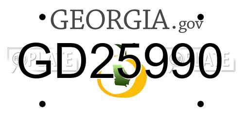 GD25990 Georgia License Plate