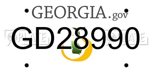 GD28990 Georgia License Plate
