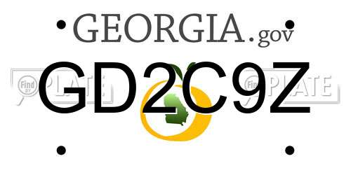 GD2C9Z Georgia License Plate