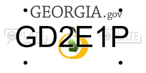 GD2E1P Georgia License Plate